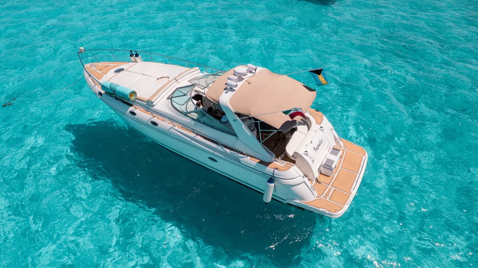 Impulse anchored in the middle of a private Caribbean escape